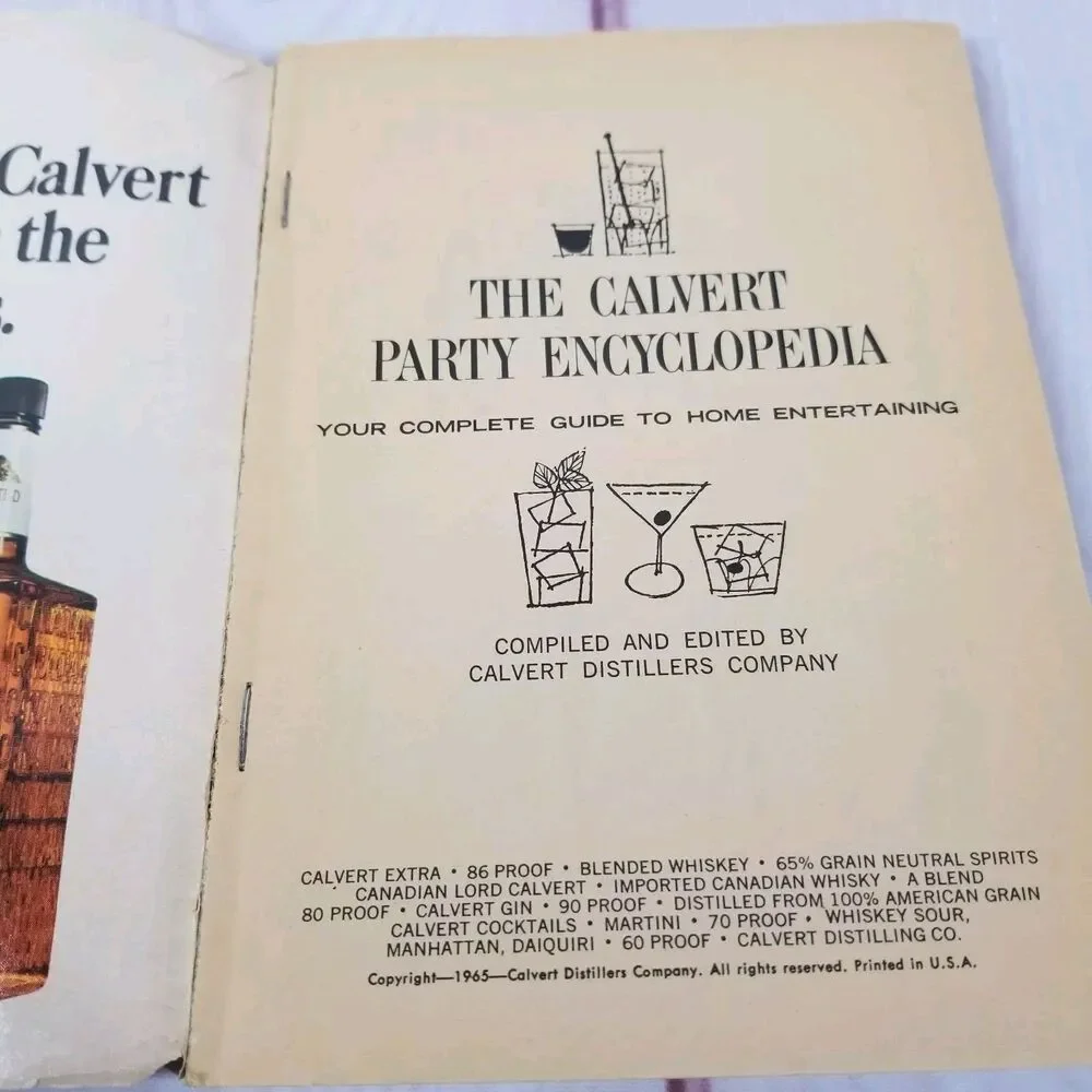 The Calvert Party Encyclopedia Vintage Cocktail Recipes Bartending Drinks MCM